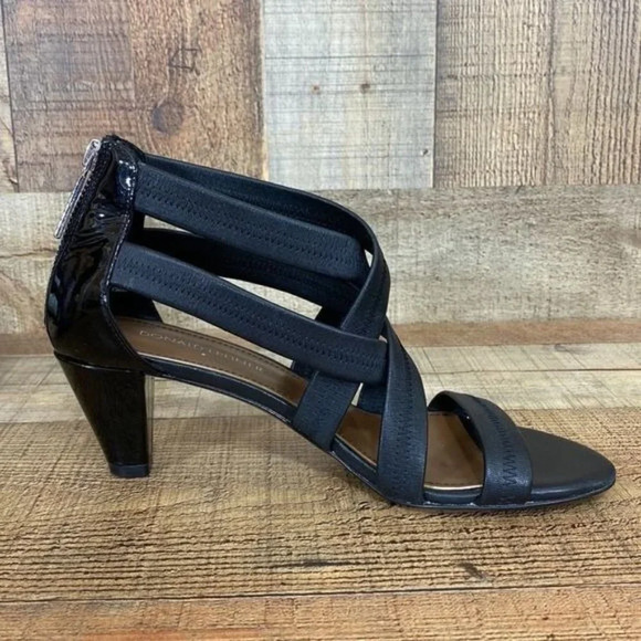 Donald J Pliner Black Leather Vida Strech Strappy Sandals Womens 7.5M - Picture 5 of 12